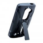 Wholesale LG Leon C40 Tribute 2 Armor Hybrid Stand Case (Black)